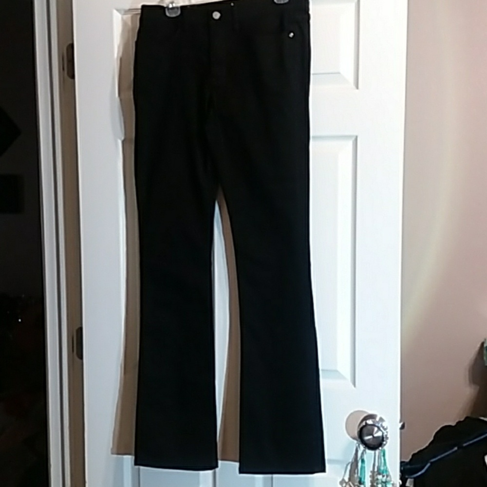 Black woodcut jeans